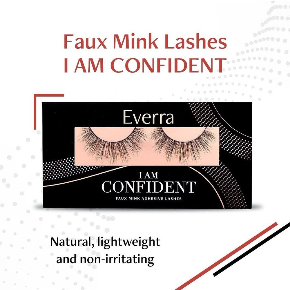 2/$20 EVERRA FAUX MINK ADHESIVE LASHES “I AM CONFIDENT” - BRAND NEW in the box!